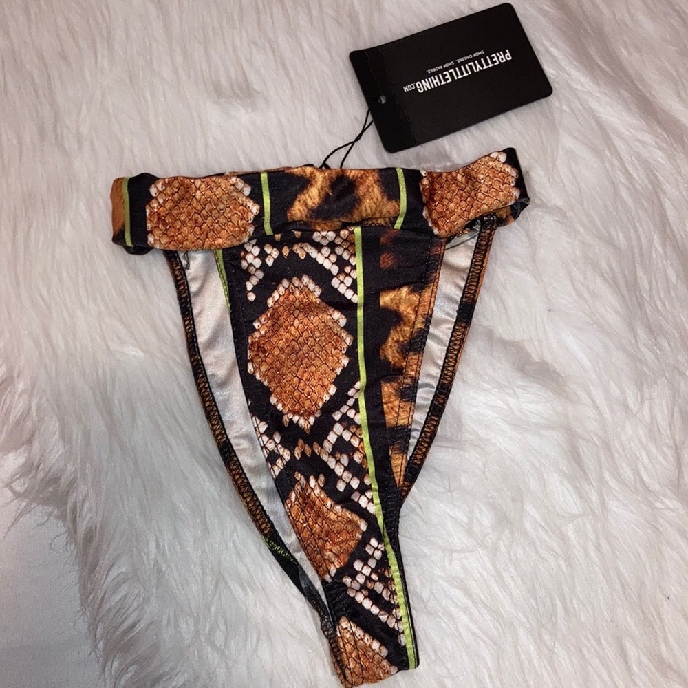 Pretty Little Thing Tiger Print Thong Bikini - Picture 11 of 13